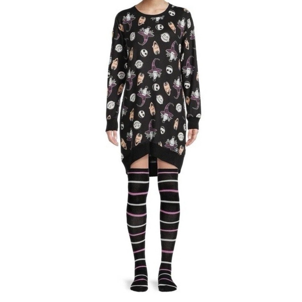 The Nightmare Before Christmas Sleep Shirt Womens XS‎ Jack Skellington Sally